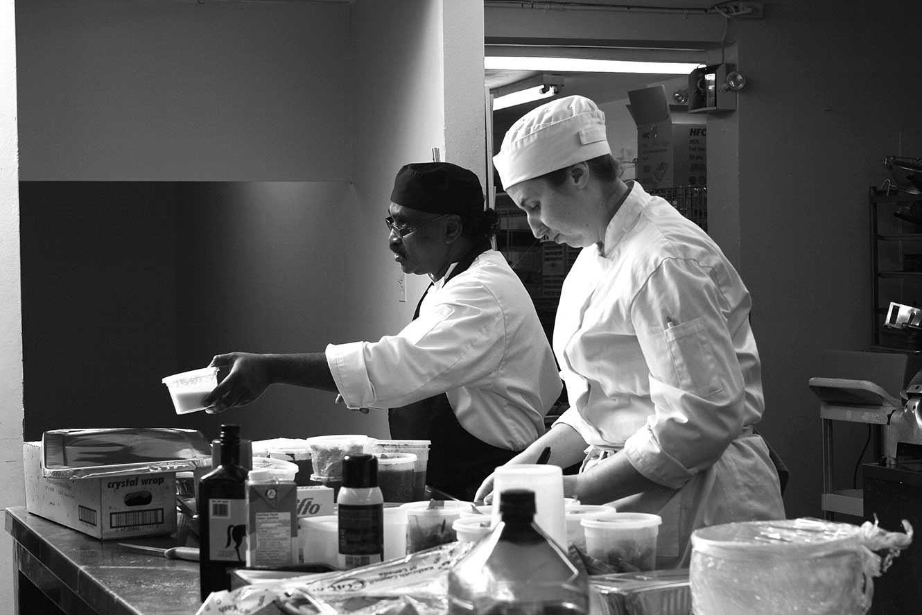 Raj and Beth Ann in Test Kitchen