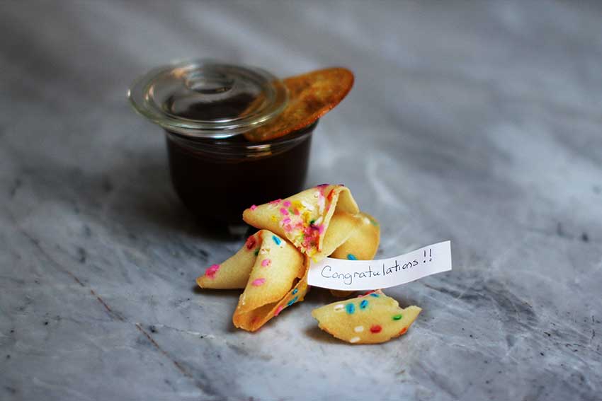 Pot de Crème with Fortune Cookie